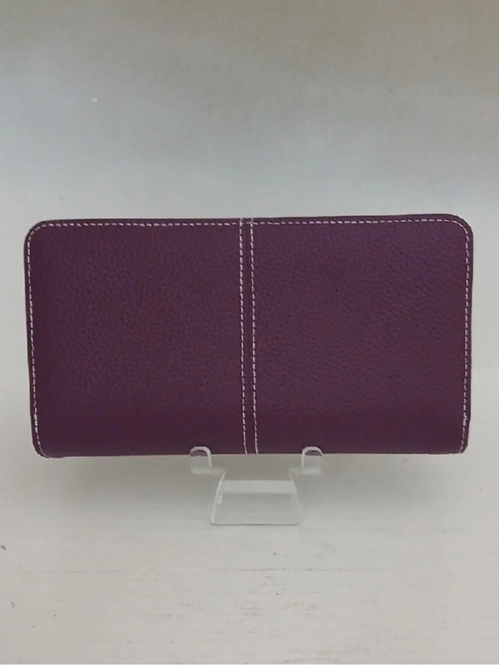 Women's Purple Pebbled Wallet Floral Snap NWOT